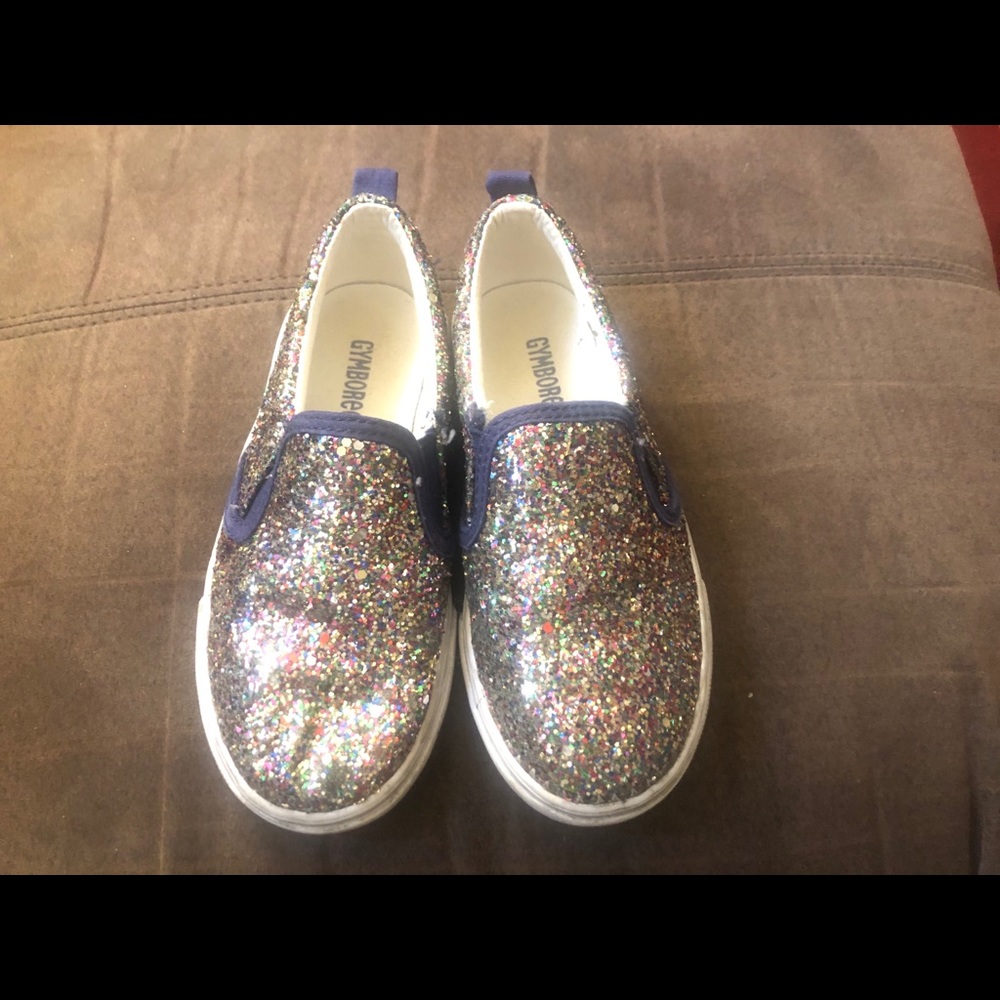 Kid girl sparkle slip on shoes